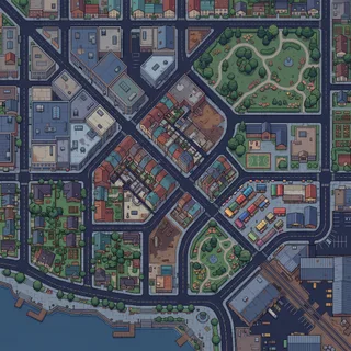 蜘蛛查找内置卡通地图:街区